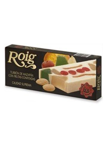 Torró de massapà amb fruites confitades (fruites confitades 25%). Qualitat Suprema. Pes net 300g